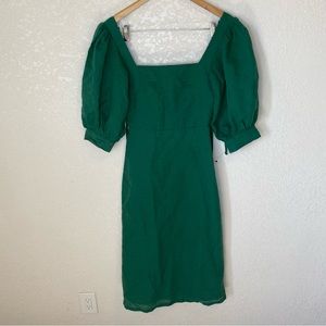 OLETTE - MAXI PUFF COTTAGE-CORE GREEN DRESS